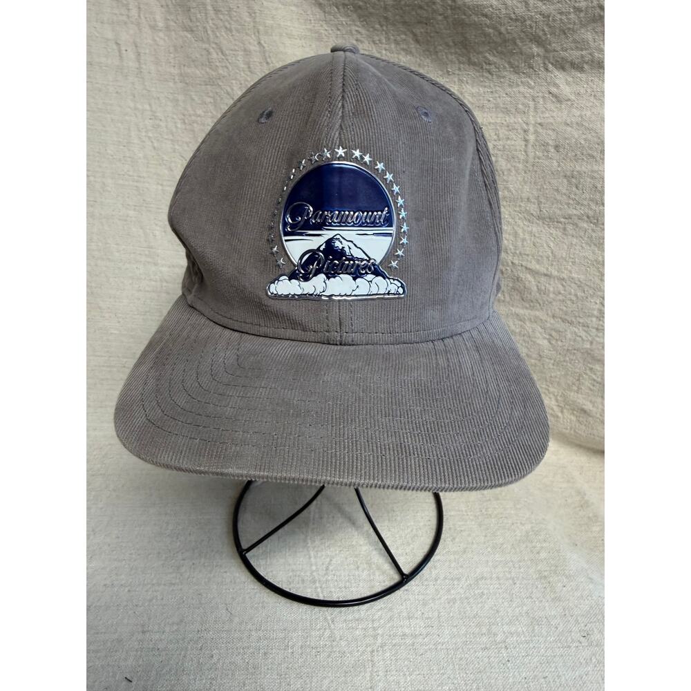 Paramount Pictures Strapback Hat Gray Corduroy Logo Movie Studio Cap One Size
